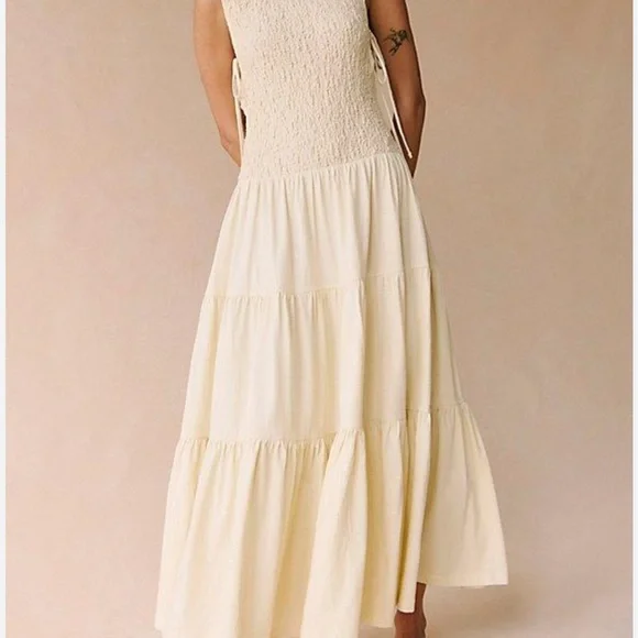 Free People | Dresses | Free People Sterling Maxi Dress In Neutral Lyst |  Poshmark